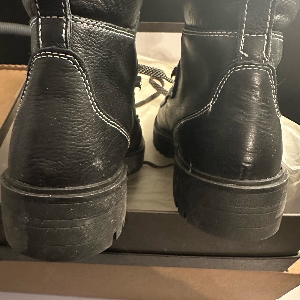 CLOSET CLOSING J. Crew Black Leather Hiker Boots - Picture 9 of 9
